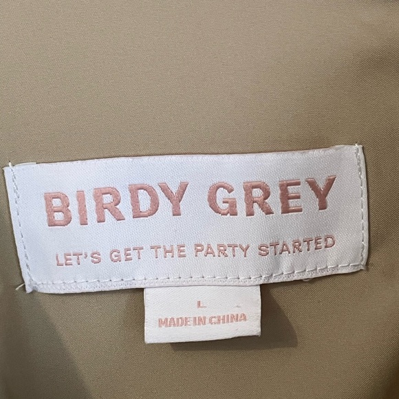 NWT Birdy Grey Catherine Dress. Shiny Satin - Neutral Champagne. Size Large. - Picture 6 of 11